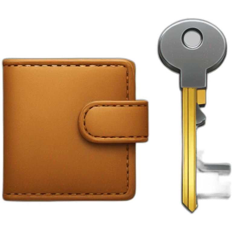 a wallet icon next to a keys icon emoji