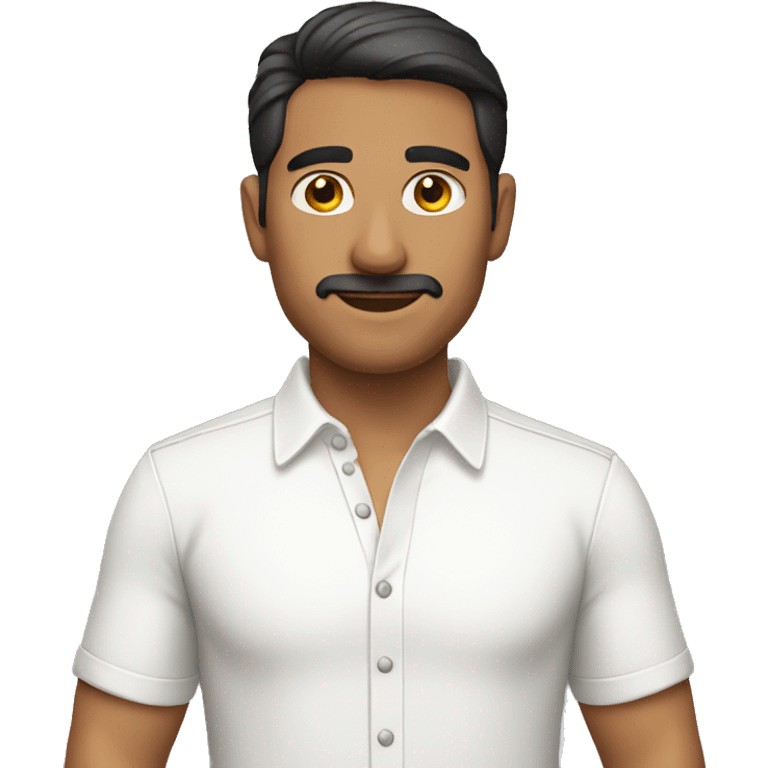 latin man with white shirt emoji