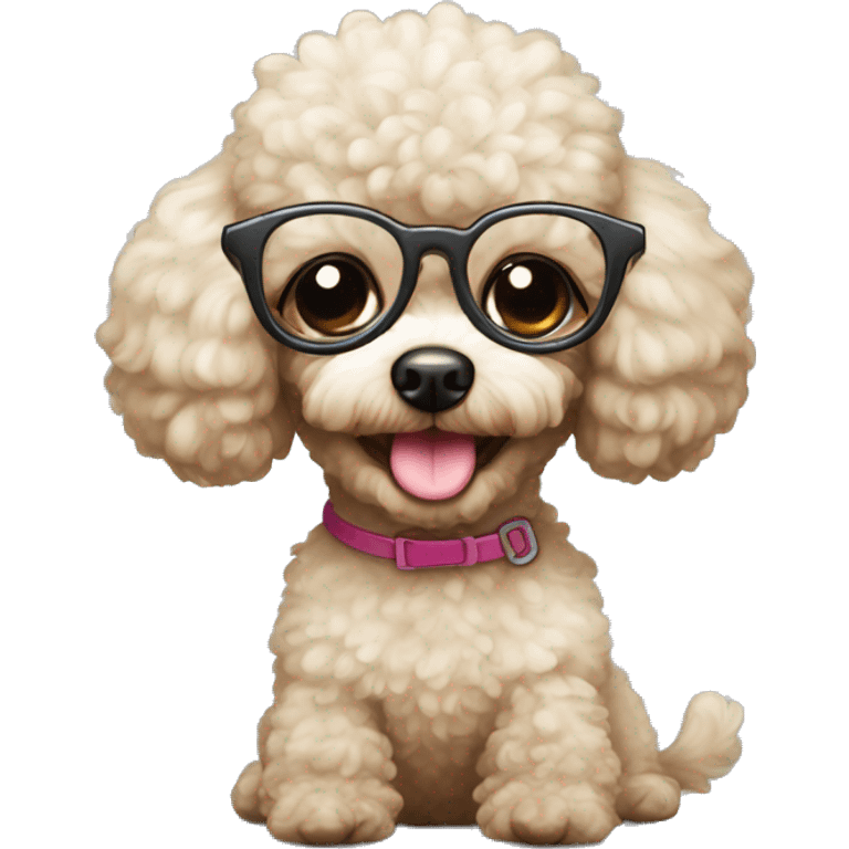 toy poodle with glasses emoji