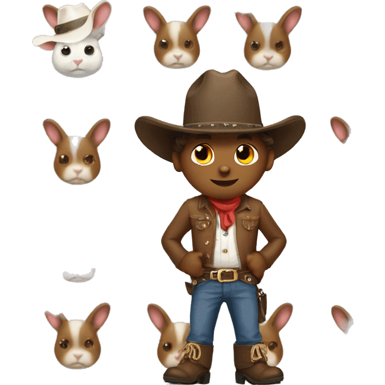 Bunny with cow boy hat emoji