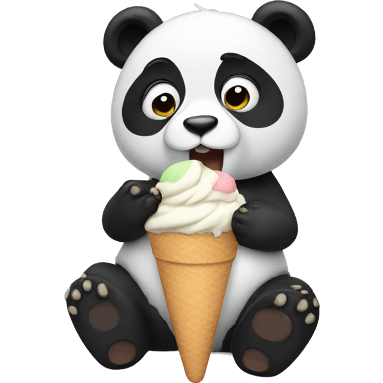 Panda eating ice cream emoji