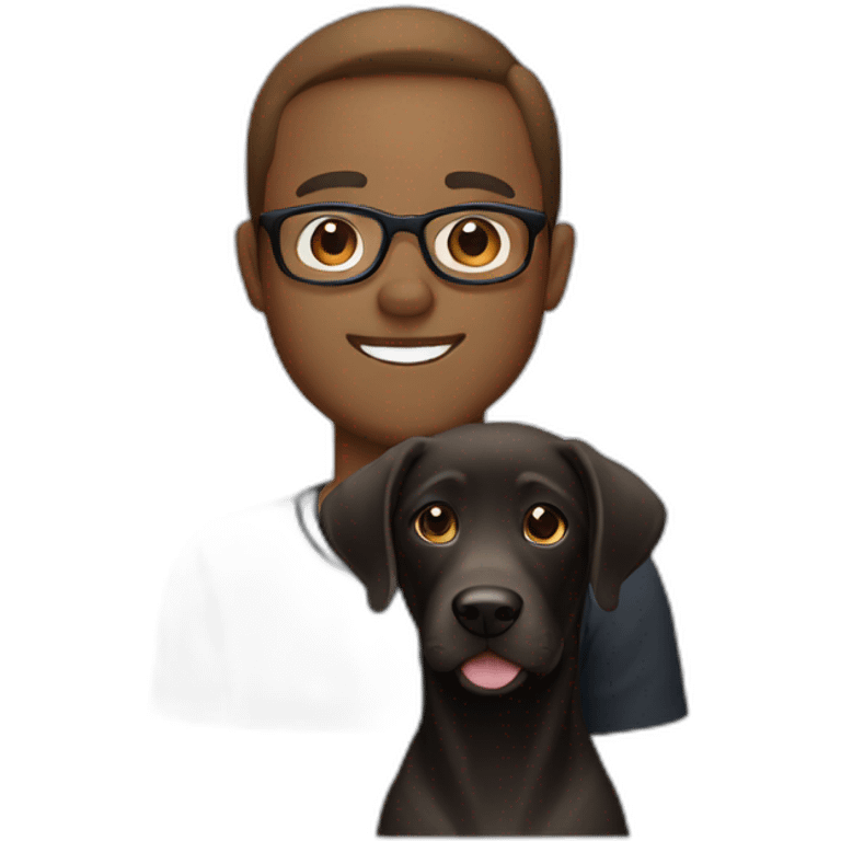 black lab with man light Brown Hair and glasses emoji