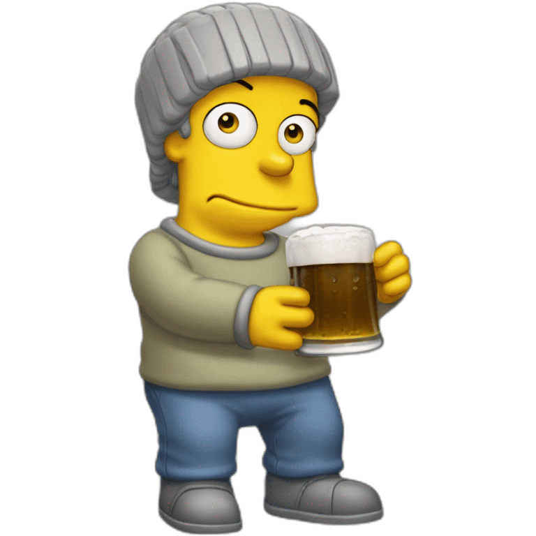 Ommer simpson qui boi une bières emoji