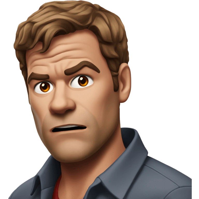 Realistic Dexter Morgan selfie very surpised  emoji