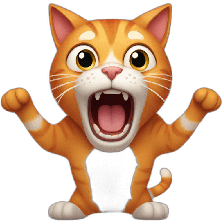 big screaming scared ginger cat emoji