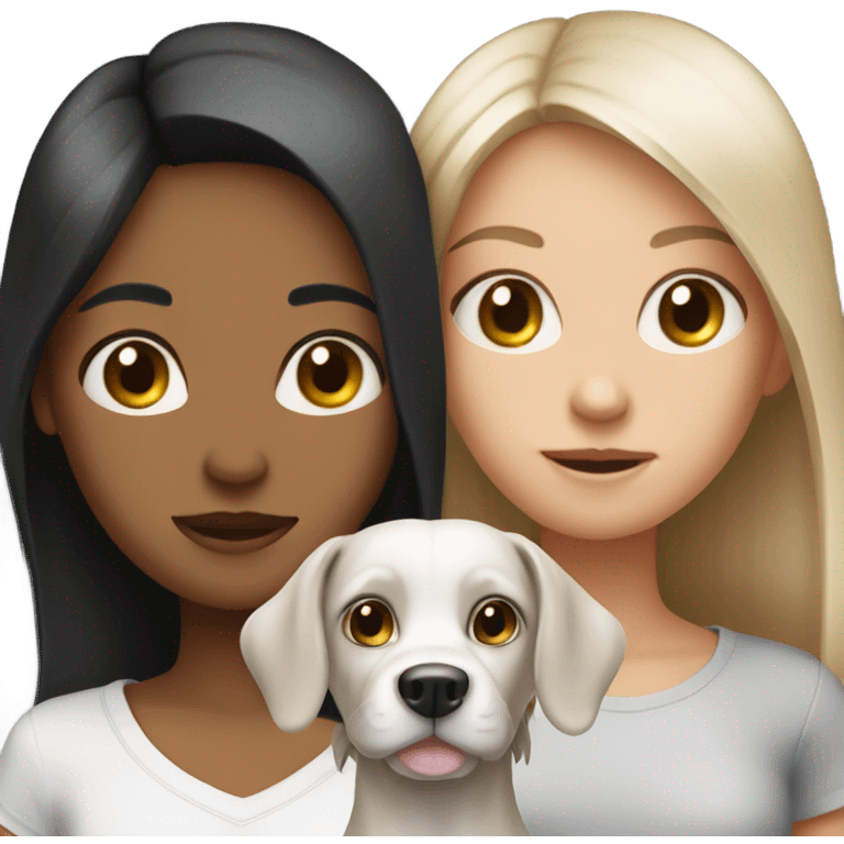 Skinny girl have two dogs that have black and white color emoji