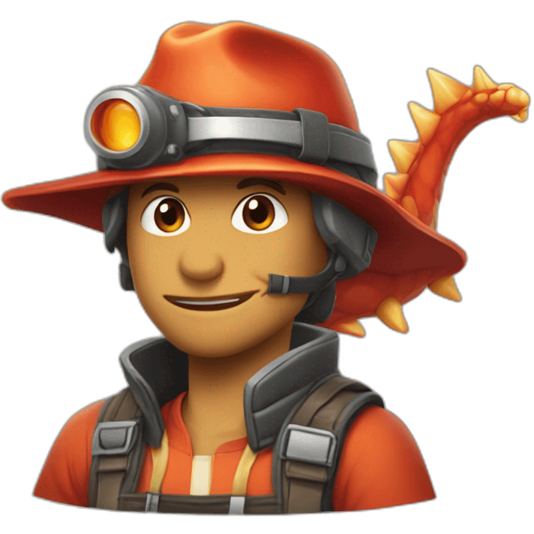 Dracaufeu avec une casquete emoji