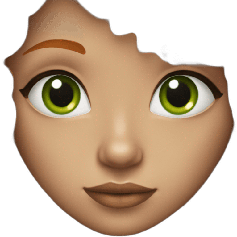 orange hair girl with green eyes and a septum piercing and green knitted shirt emoji