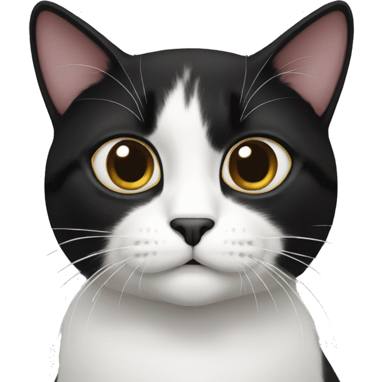 Black and white cat funny emoji