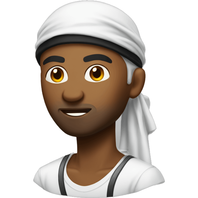 a gangster guy with a durag and black emoji