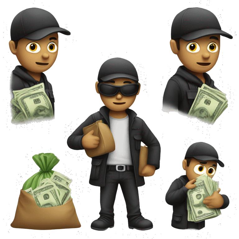 Robber with a bag of money emoji