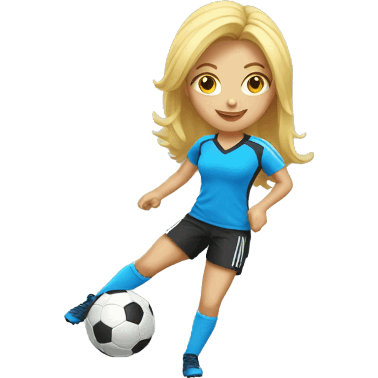 blond woman doing soccer tricks emoji