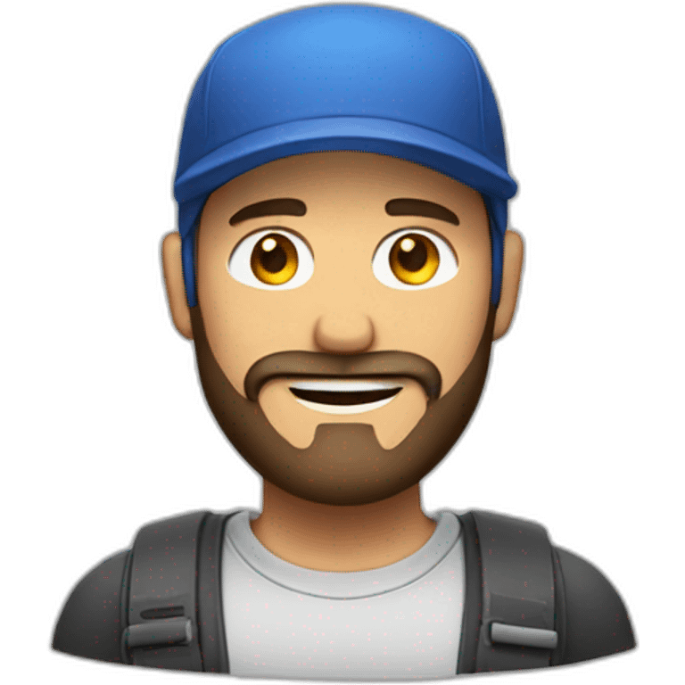 Man with beard and cap wink  emoji