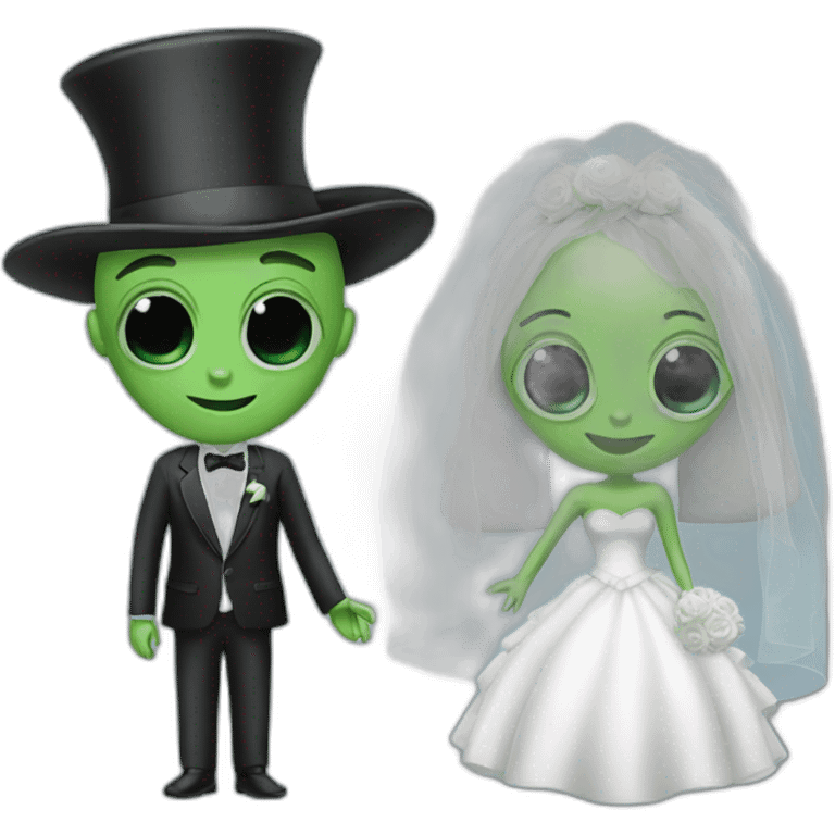 Alien bride and groom emoji