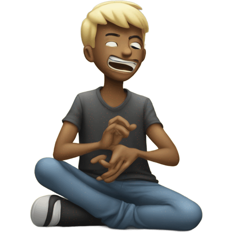 Freaky guy kneeling down emoji