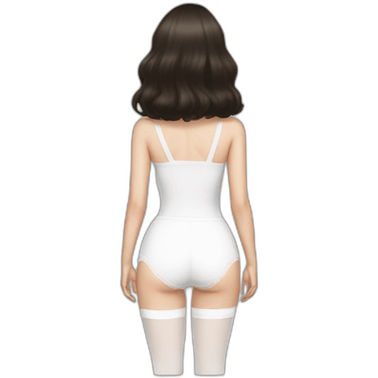 white-knickers-and long white socks black dress rear view emoji