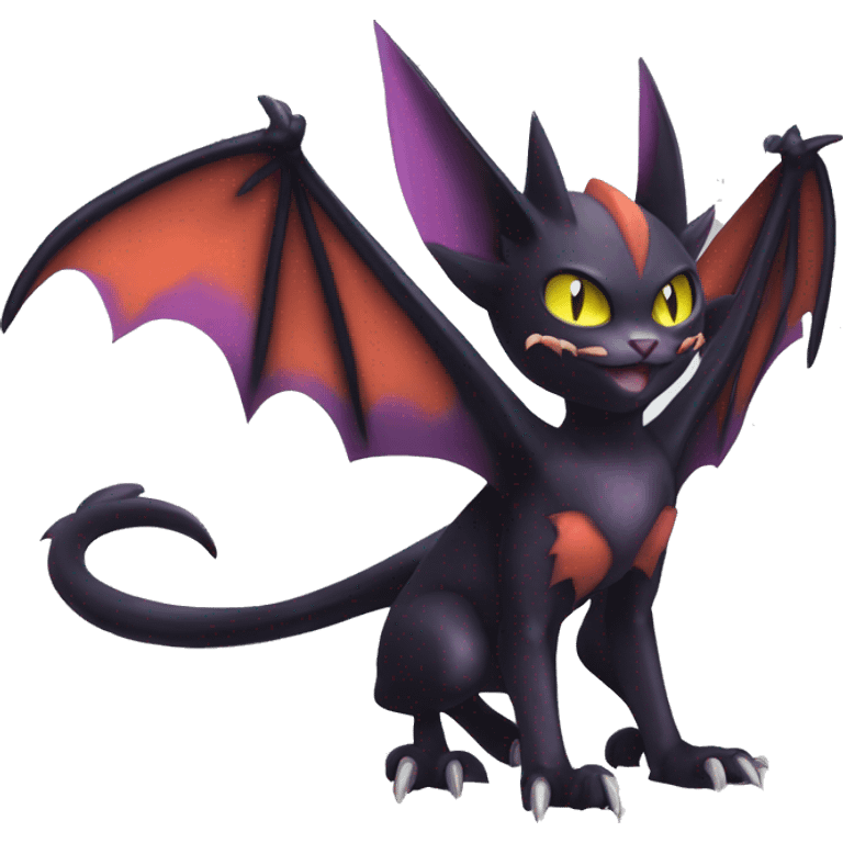 Cool Edgy Bat-Cat-Noivern-Noibat-Litten-Pokémon-Fakémon-hybrid Full Body emoji