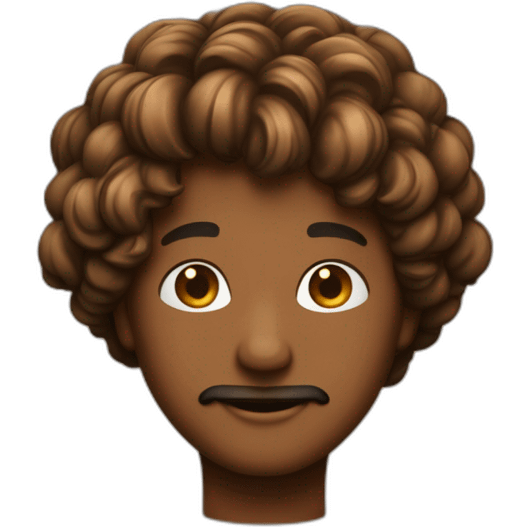 un beau gosse au couleur caramel avec des cheveux crépus noir emoji