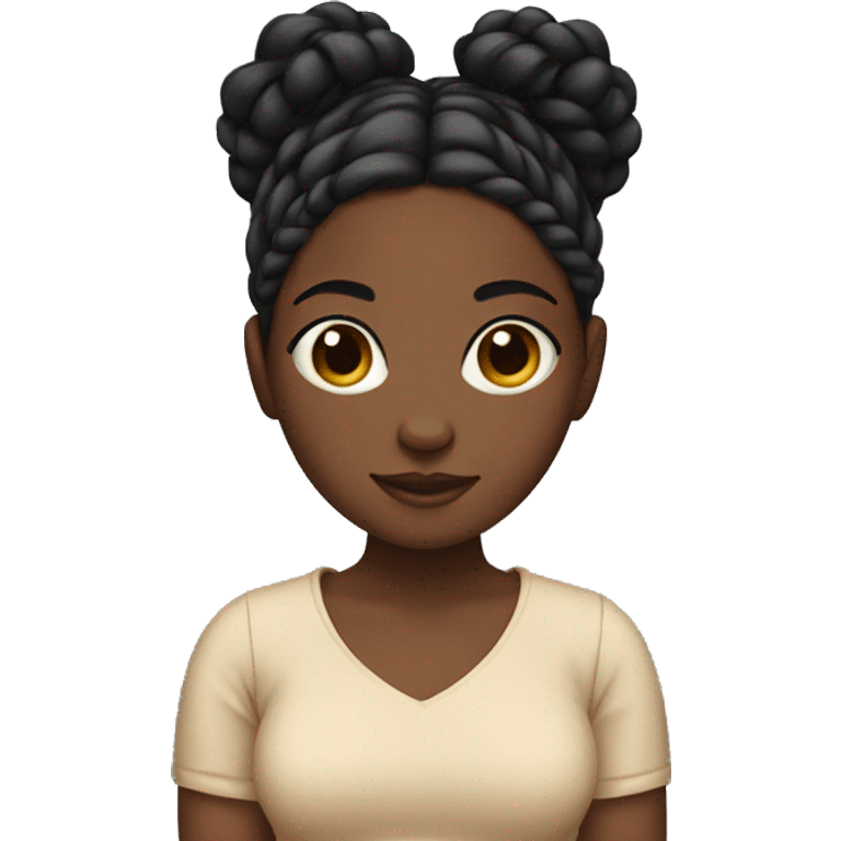 Black girl with braids holding a cat emoji