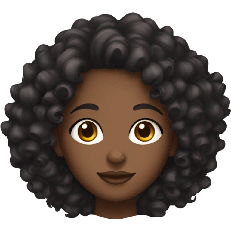 Black girl in her 20s with curly hair emoji