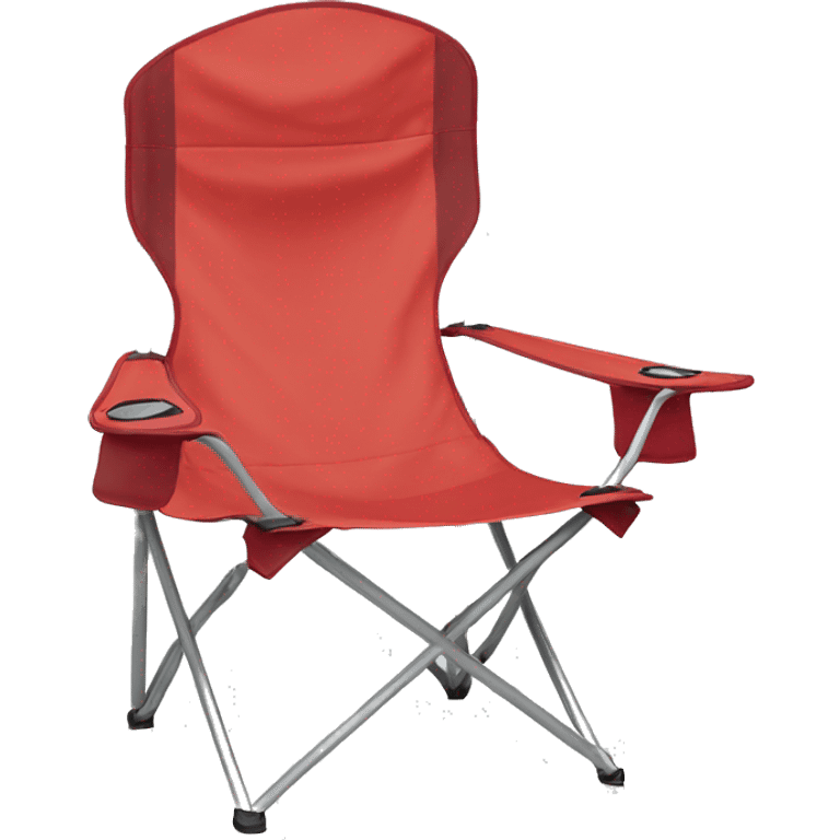 Realistic red camping folding chair isolated.  emoji