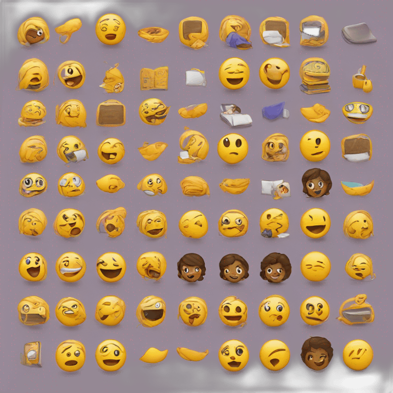 Describe your journey through a typical day at college, from the moment you wake up to when you go to bed, using emojis to represent the different emotions you experience along the way. emoji