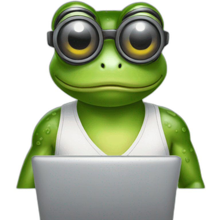 Frog computer developer emoji