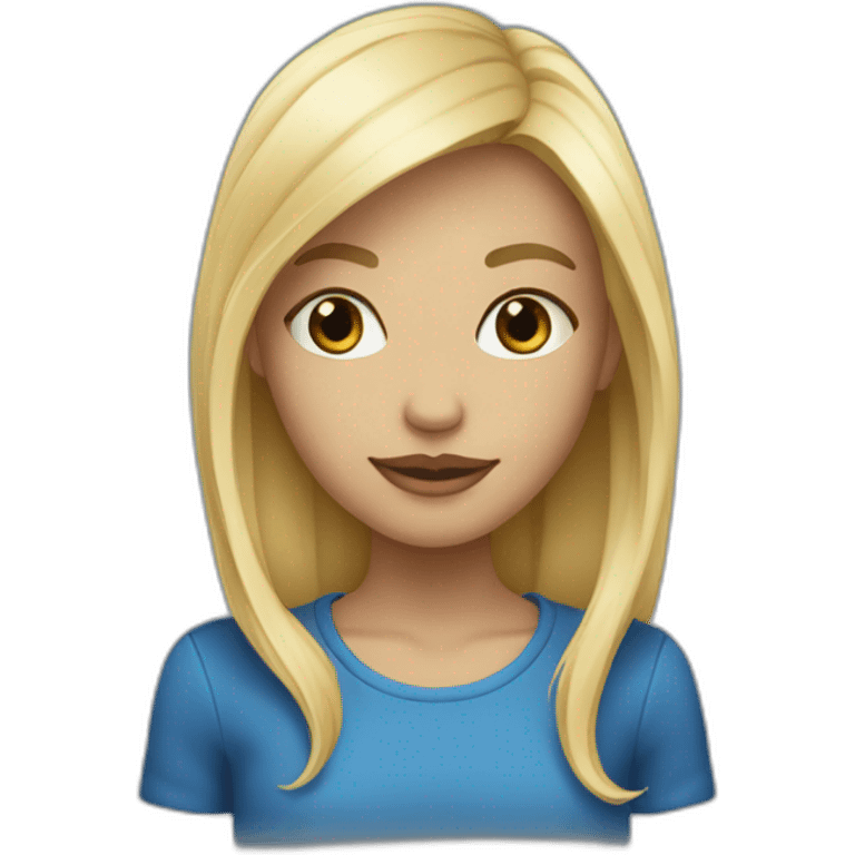 fille blonde pul bleu emoji