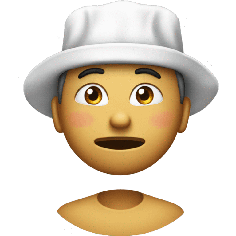 Generate the following emoji: Ok sign on mouth. Kiss mouth. eyes closed. heart in air. Cook hat. emoji