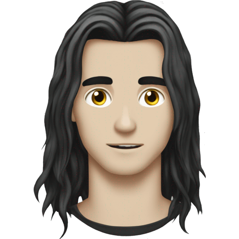 a goth long haired young guy handsome emoji