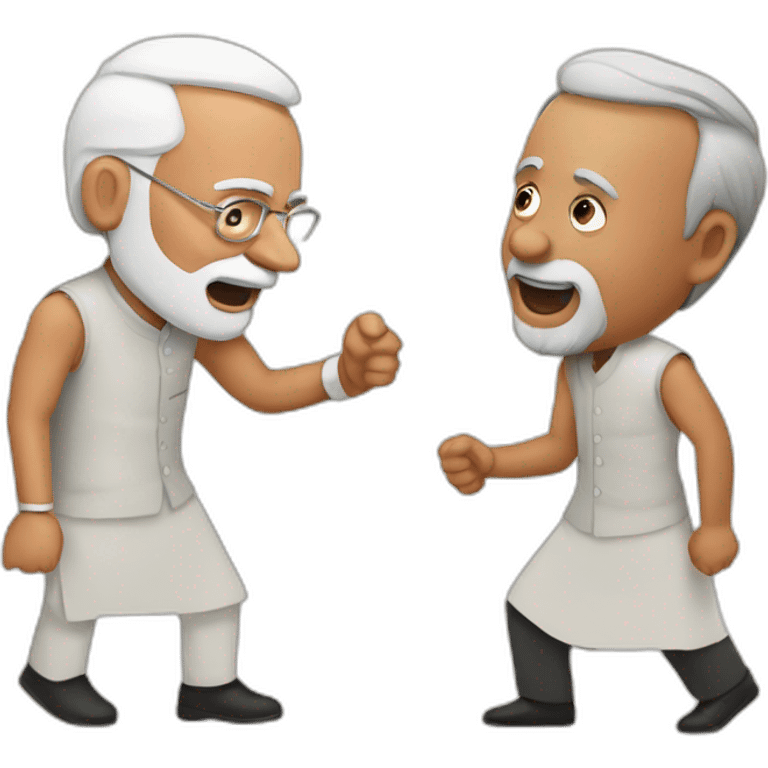 Modi and Rahul fight emoji