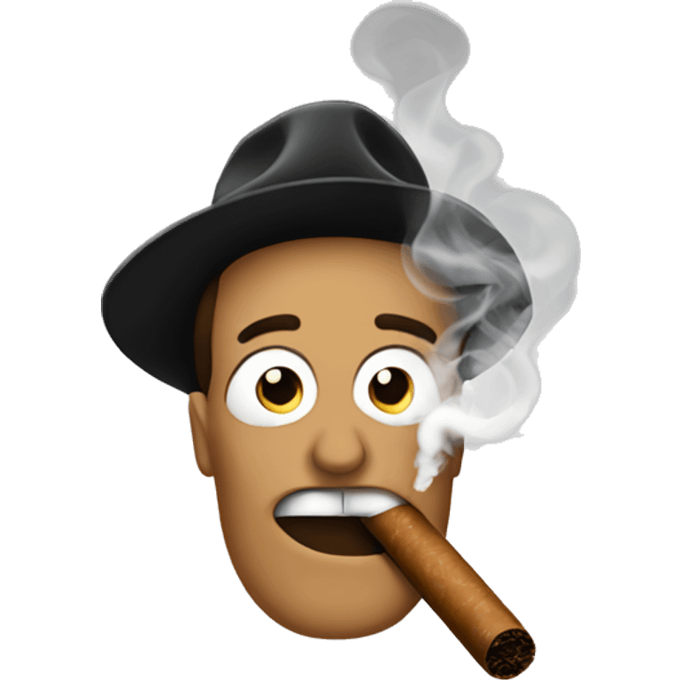 smoke comes out of cigar emoji