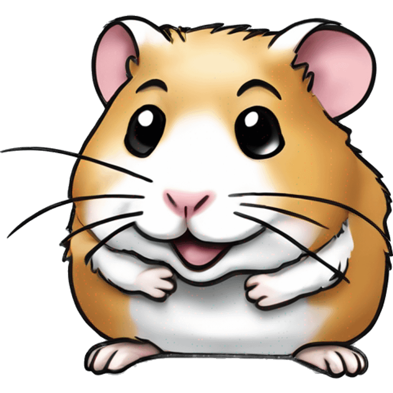 freehand drawed hamster vector comics 80s style emoji