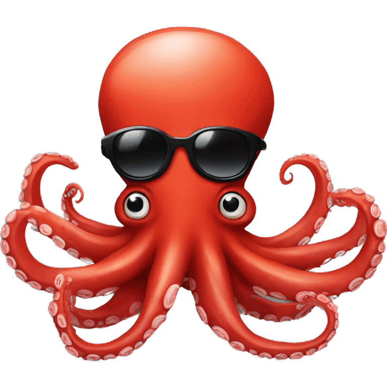 red cartoon octopus with black sunglasses emoji