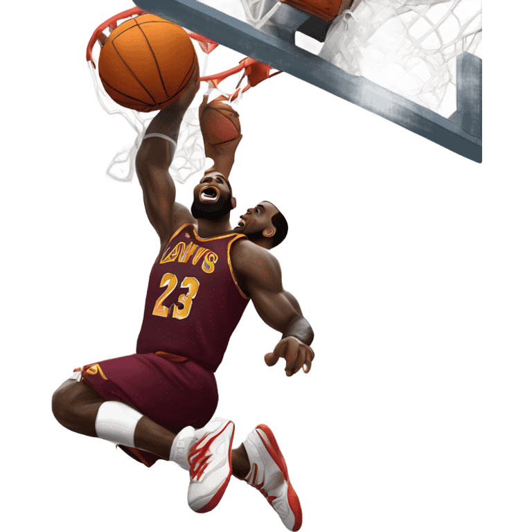 LeBron James dunking on a basketball hoop emoji