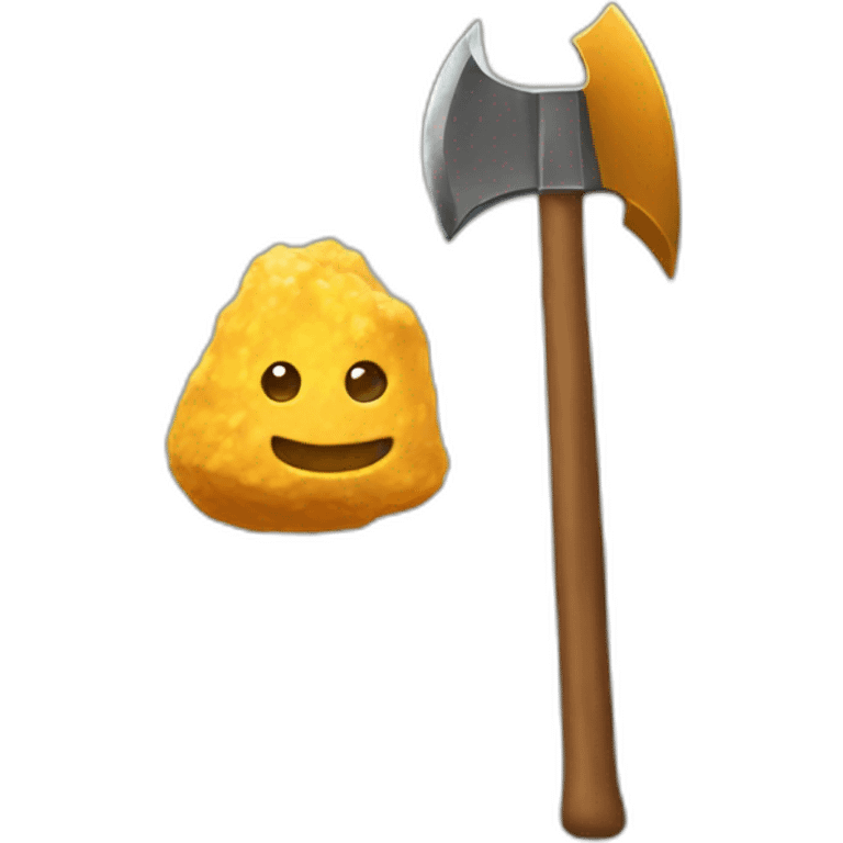 a nugget and pickaxe emoji