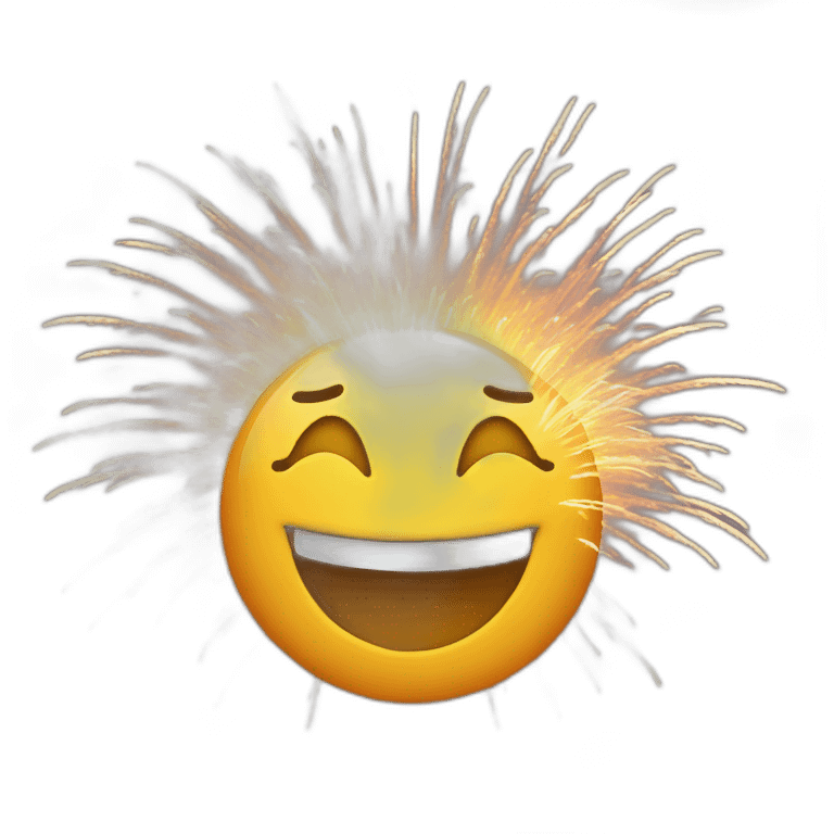 Fireworks in the shape of a smile emoji