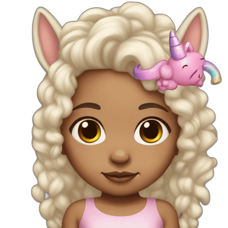 Light skin Newborn with unicorn headband emoji