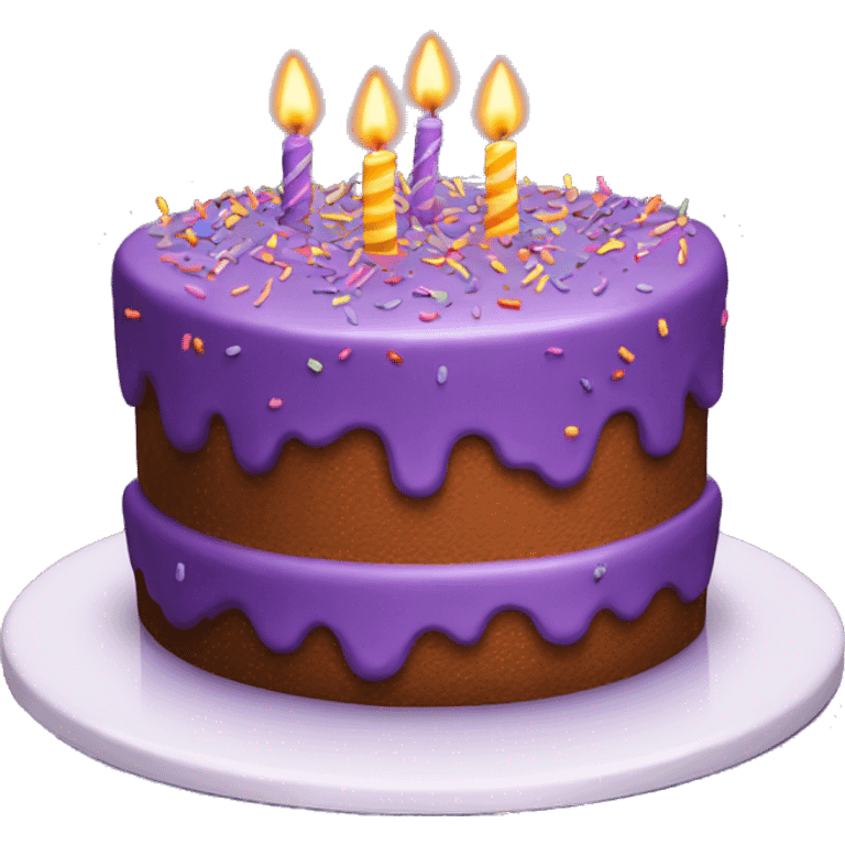 Purple birthday cake with sprinkles  emoji