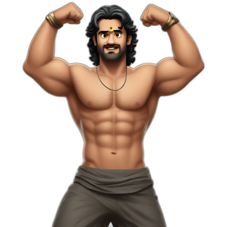 Prabhas flexing his body emoji