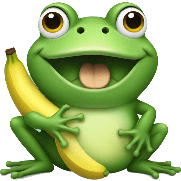 Frog eating banana emoji