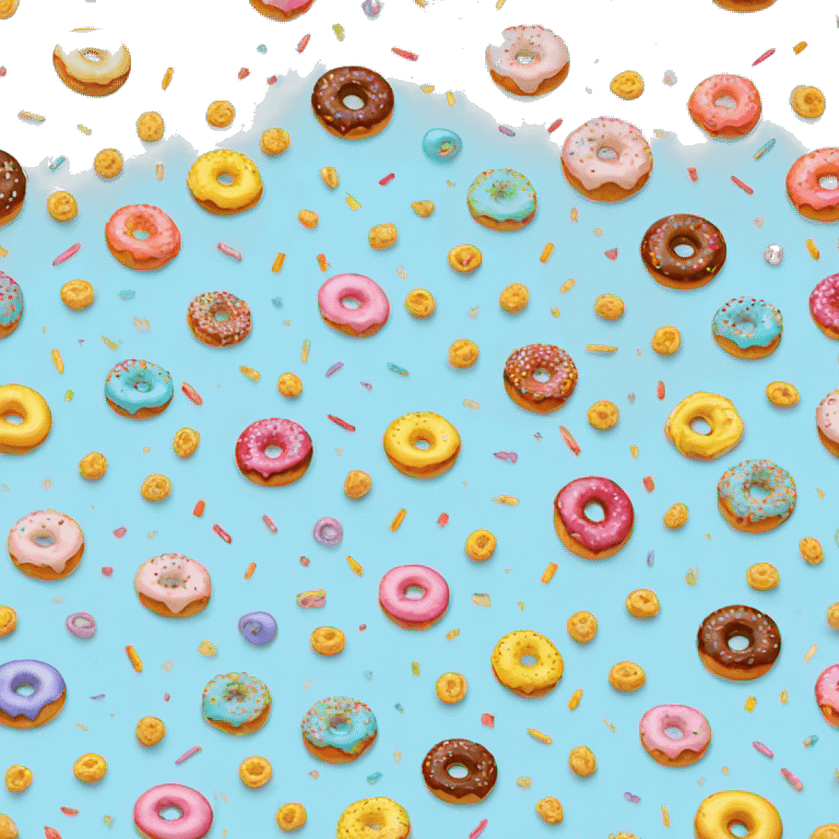 donut with light blue glaze and colorful sprinkles emoji