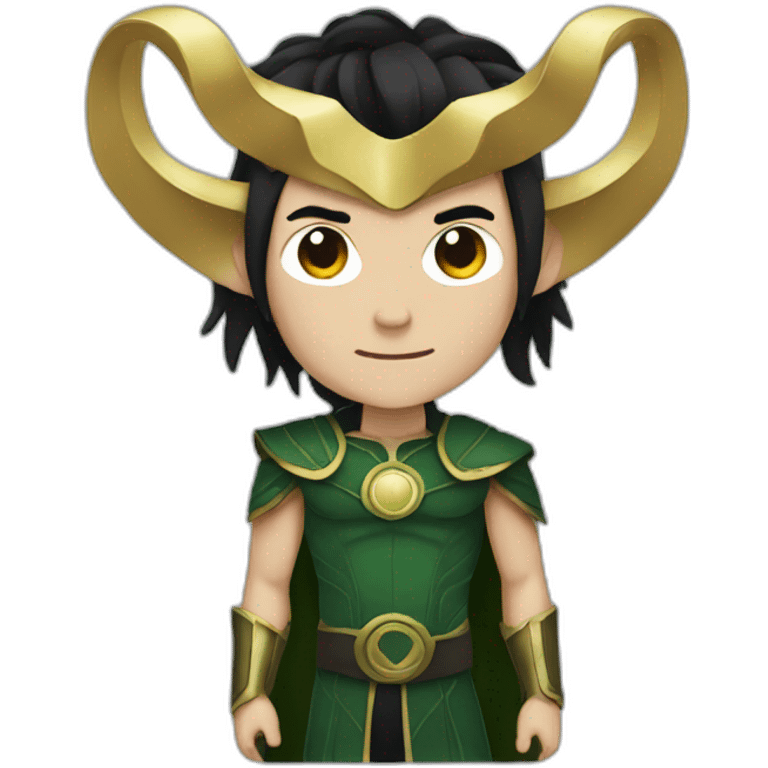 Loki with black hair and horns emoji