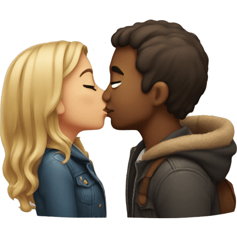 A cute couple kissing  emoji