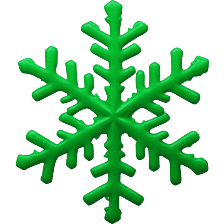 Realistic green snowflake  emoji