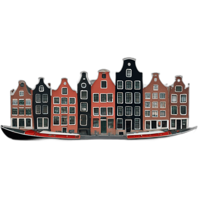 amsterdam-canals-with-a-boat-and-canal-houses emoji