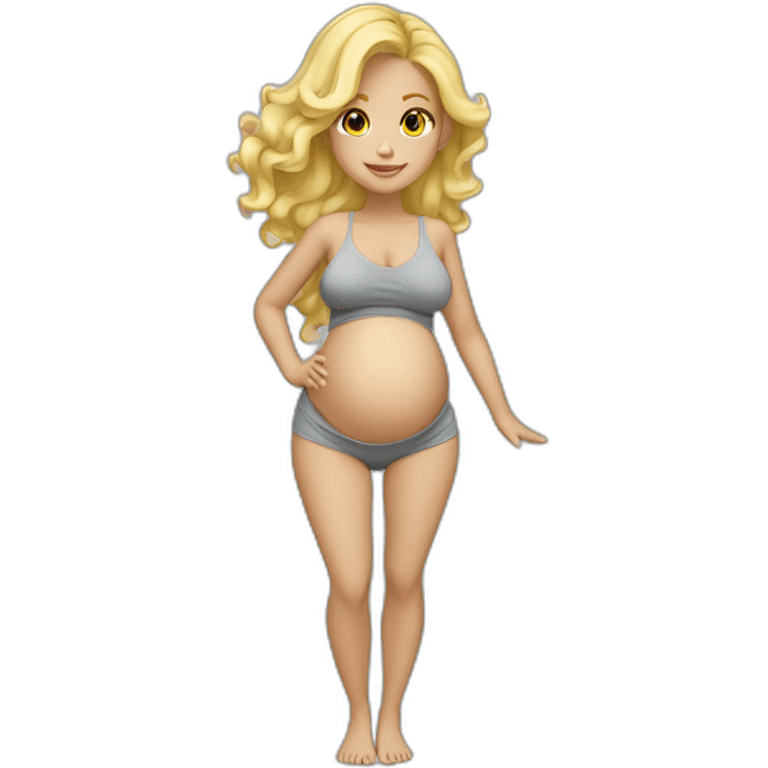 adorable pregnant blond full body women with beach-wave-hair emoji