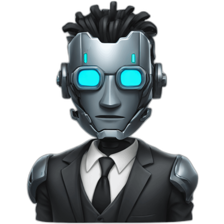 robot lawyer in cyberpunk style emoji