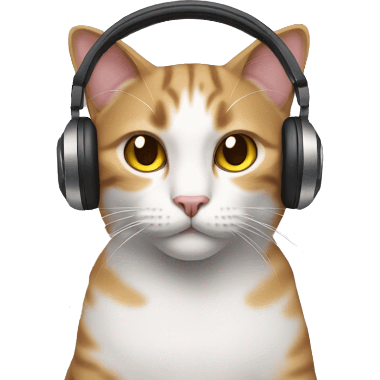 Cat wearing headphones emoji