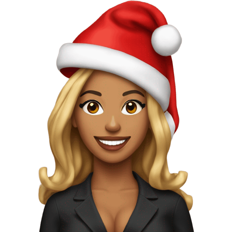 beyoncé with santa hat emoji